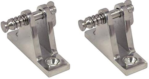 Marine Part Depot Two Stainless Steel Bimini Top Deck Hinges with Pin