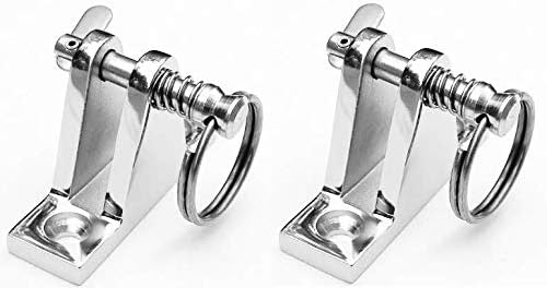 Marine Part Depot Two Stainless Steel Top Bimini Deck Hinges with Pin and Ring