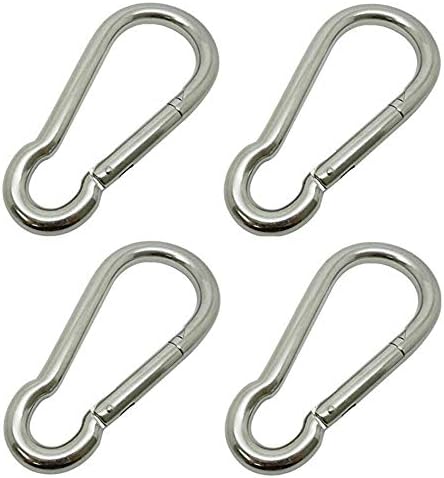 Marine Part Depot Four Stainless Steel Carabiner Spring Snap Links 2-3/4"