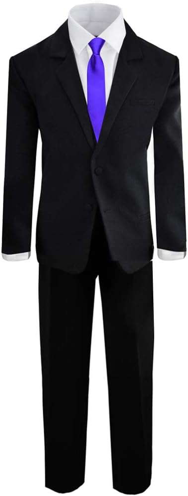 Black n Bianco Boys' Formal Black Suit with Shirt and Vest