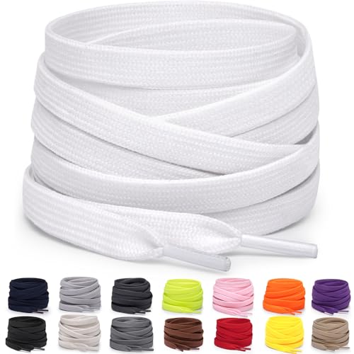 Miscly Flat Shoe Laces for Sneakers, Multiple Lengths and Colors Available (Brown, 72″ (183 CM))