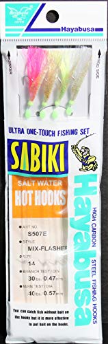 Hayabusa S-507E-14 Mix-Flasher & Mackerel Fish Skin Aurora Finish 4-hook Sabiki