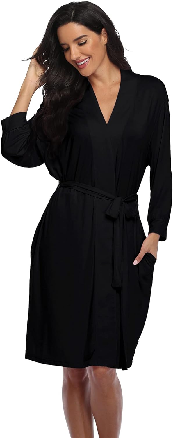 Super Shopping-zone Women's Robes Lightweight Kimono Robes Knit Bathrobes Soft Sleepwear Loungewear