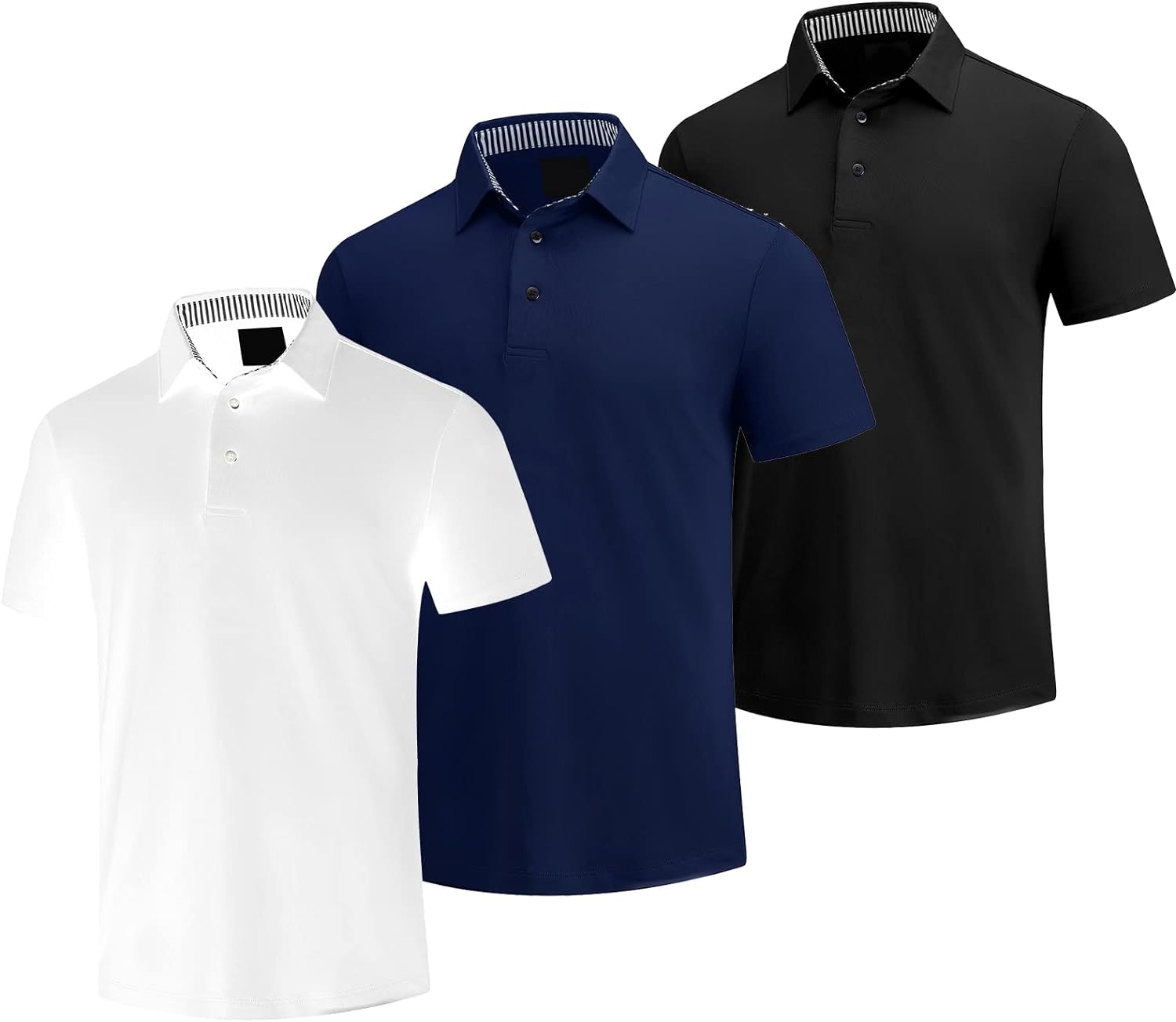 Mens Golf Shirts Dry Fit Short/Long Sleeve Moisture Wicking Athletic T-Shirt for Men Slim Fit Pack