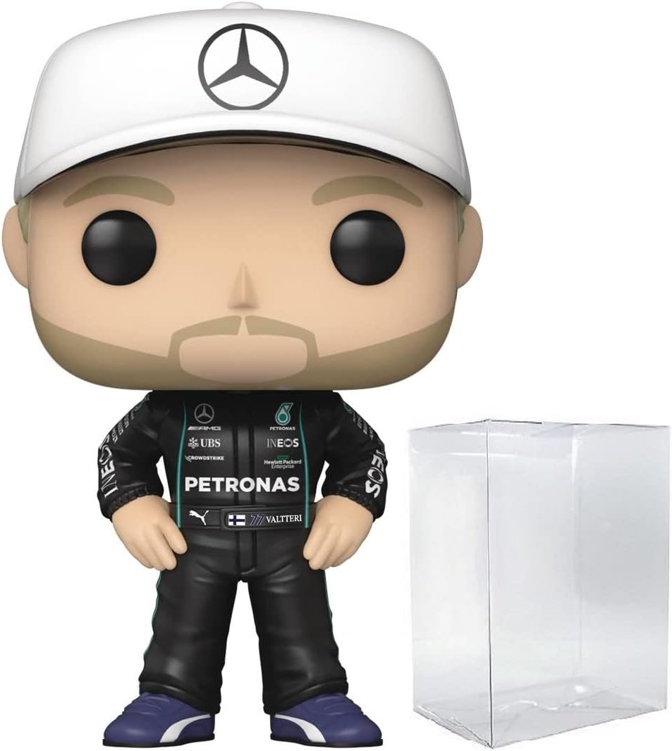 POP Formula One - Valtteri Bottas (AMG Petronas) Funko Vinyl Figure (Bundled with Compatible Box Protector Case), Multicolor, 3.75 inches