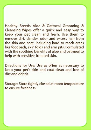 Healthy Breeds Dog Multi-Purpose Grooming Wipes for Pomeranian – Over 80 Breeds - Cleans Paw Pads, Skin Folds, Armpits, Face, Butt – 70 Count – Aloe and Oatmeal for Sensitive Skin