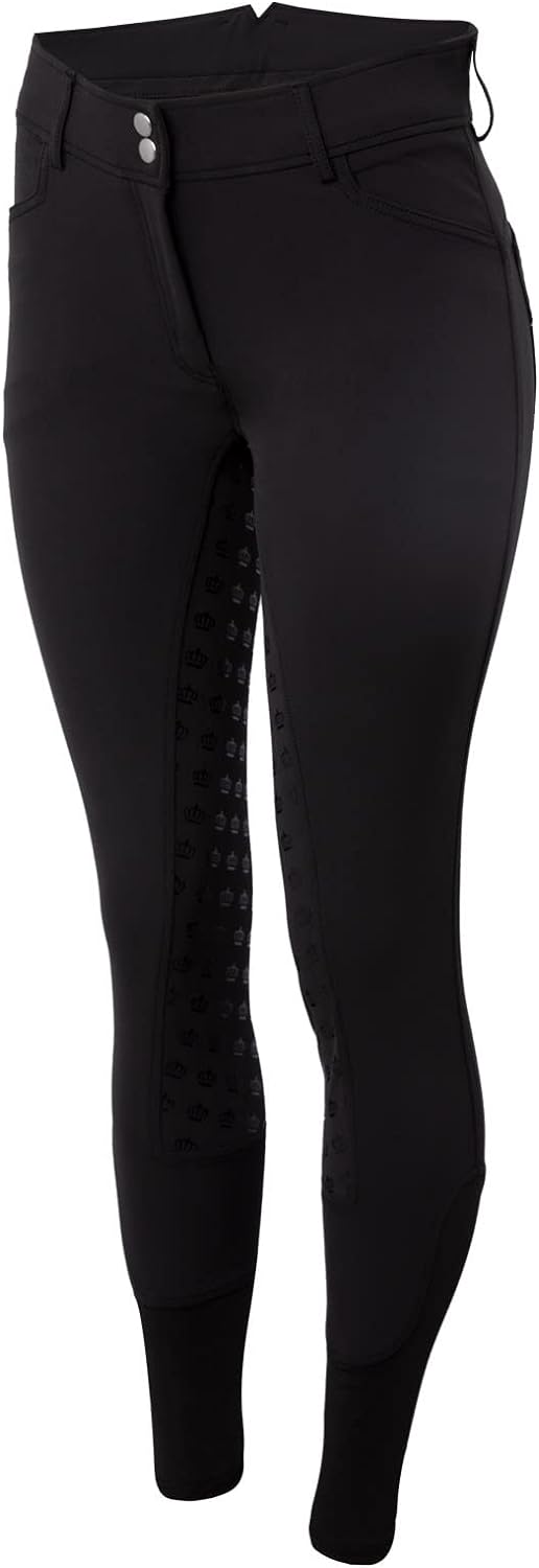 HORZE Queenie Womens High Waist Silicone Full Seat Riding Breeches with Crystals