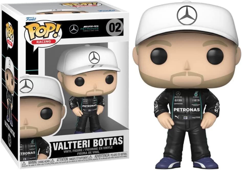 POP Formula One - Valtteri Bottas (AMG Petronas) Funko Vinyl Figure (Bundled with Compatible Box Protector Case), Multicolor, 3.75 inches