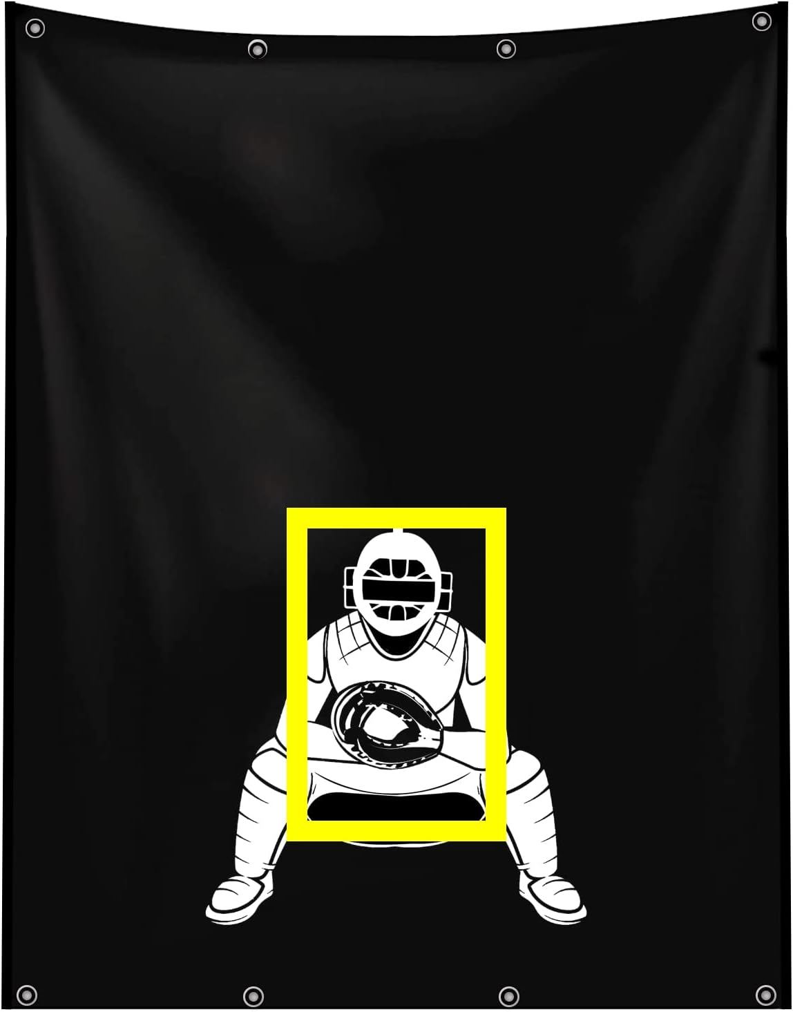 FINGER TEN Baseball Batting Cage Backstop Backdrop 4' x 6' Softball Strike Zone Target for Pitching Net