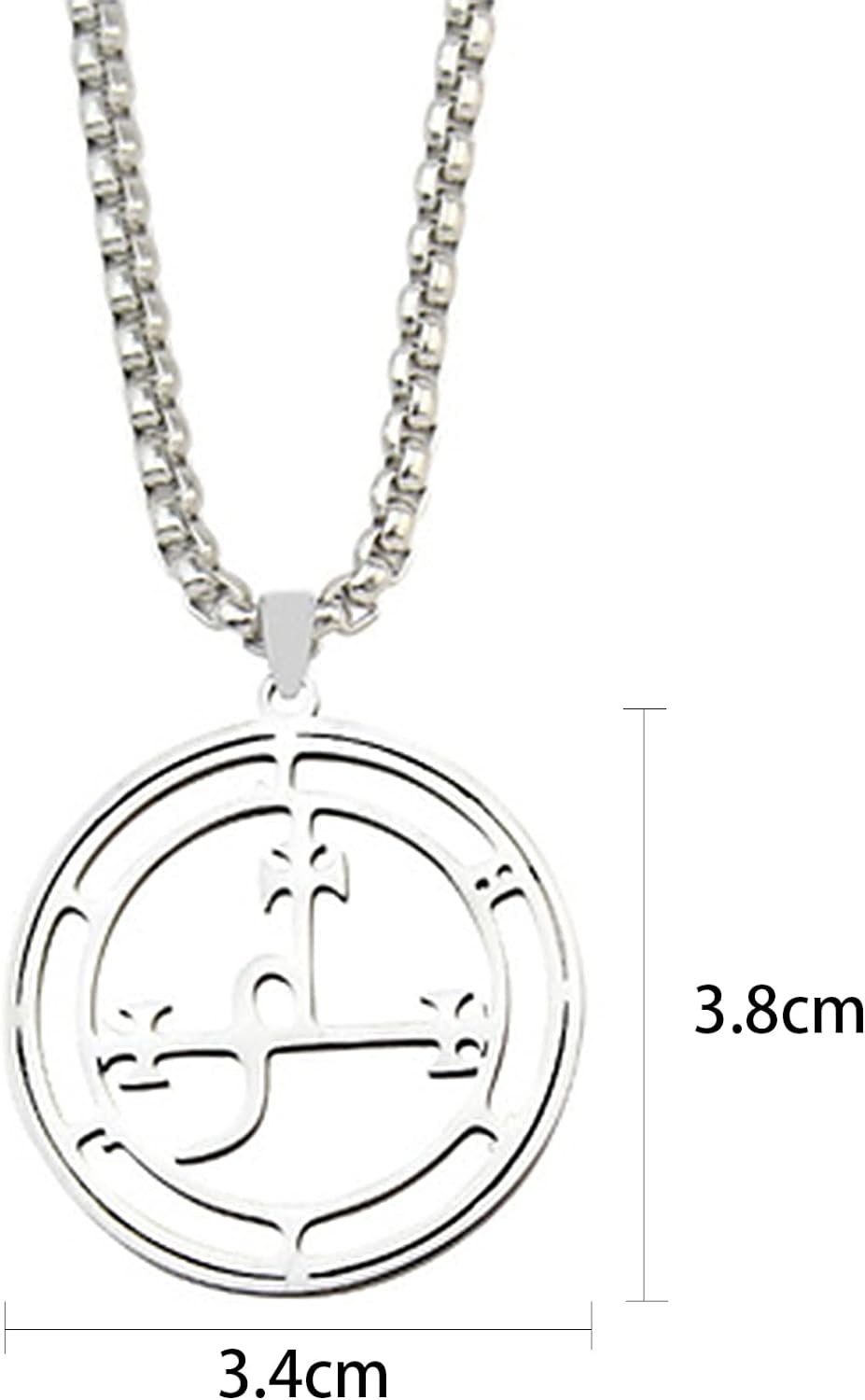 HYXITVCG Sigil of Lilith Necklace, Sigil of Lilith Pendant Necklace Chain, Stainless Steel Silver Necklace Charm Necklace, Lilith Sigil Jewelry for Women Men