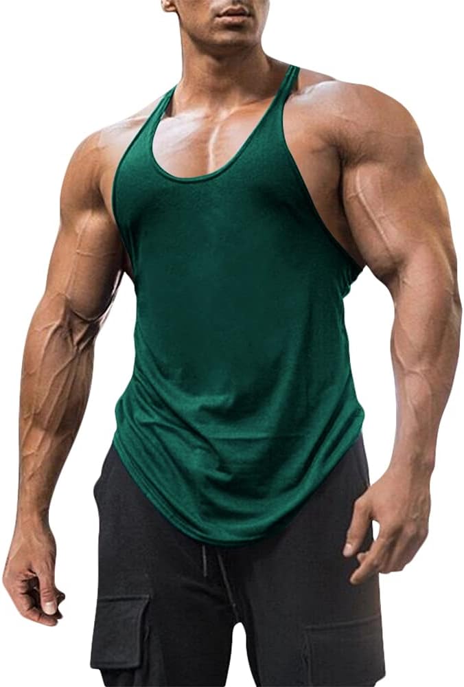 Men's Cotton Workout Tank Tops Dry Fit Gym Bodybuilding Training Fitness Sleeveless Muscle T Shirts