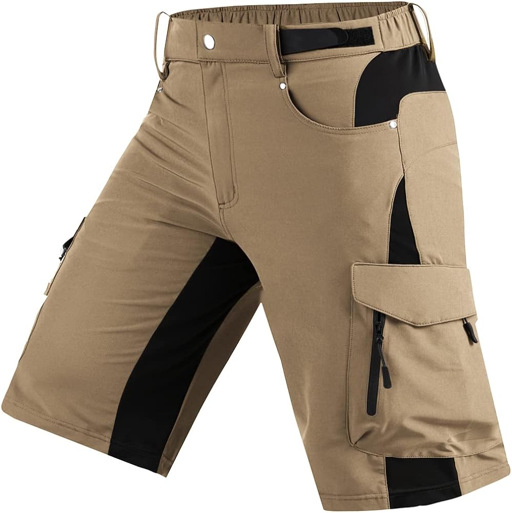 Cycorld Mens-Mountain-Bike-Shorts, Loose Fit with Zippered Pockets, MTB, Cycling,Hiking,Cargo,Outdoor Lightweight Shorts