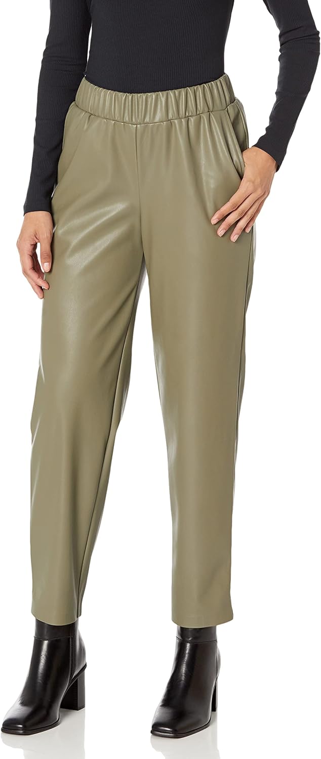 The Drop Women's @Lisadnyc Vegan Leather Pull-On Jogger