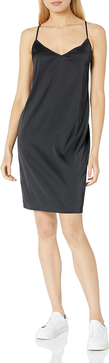 The Drop Women's Darcy Loose Tie-Back Silky Stretch Mini Slip Dress