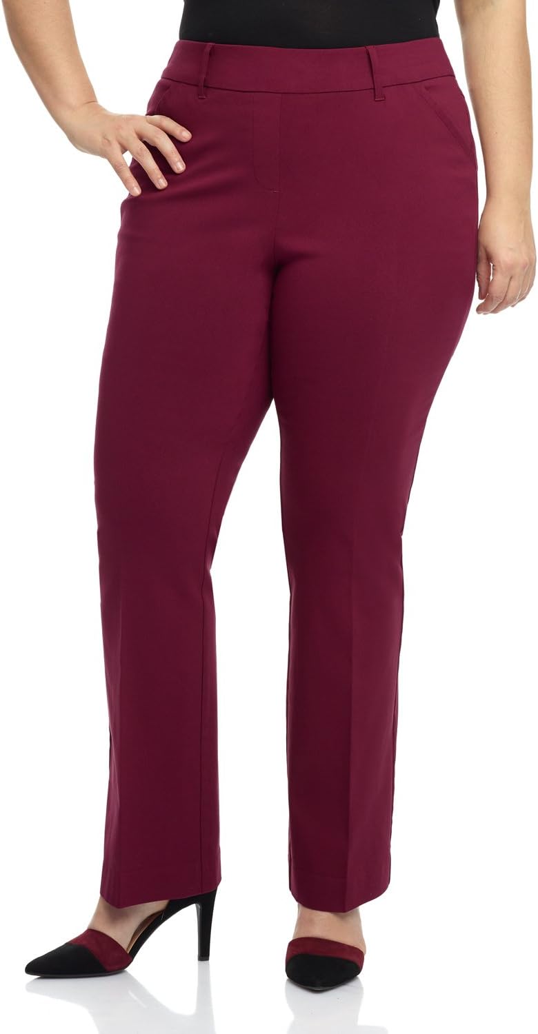 Rekucci Curvy Woman Ease in to Comfort Fit Barely Bootcut Plus Size Pant