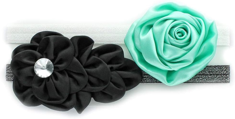 My Lello Toddler/Girl Flower Headband Satin Sparkle 2 Pack