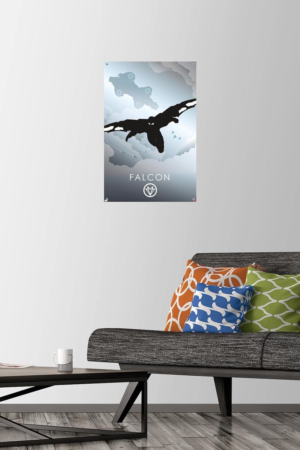 Marvel Heroic Silhouette - Falcon Wall Poster with Push Pins