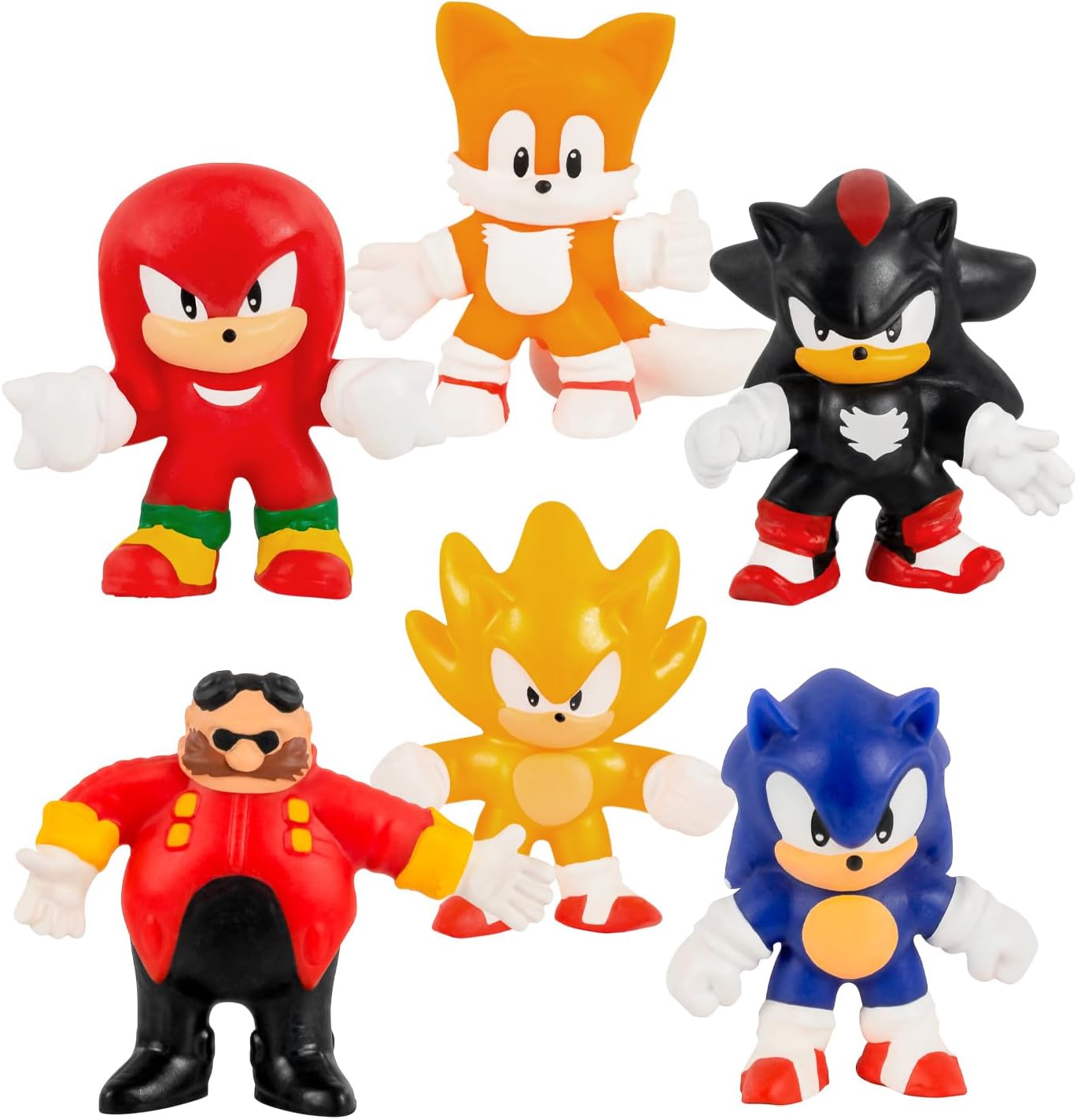 Heroes of Goo JIT Zu Minis Sonic 6 Pack - Collectible Stretchy Minis, 6 Stretchy Sonic Characters