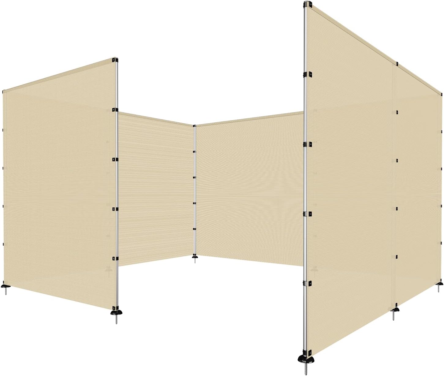 PATIO Outdoor Fence with Mesh Fabric Poles for Inground Pools Safety Dog Chicken Animal Temporary Fence Barrier Fencing for Deck Backyard Yard Cement Concrete Mount 6'x10' Orange