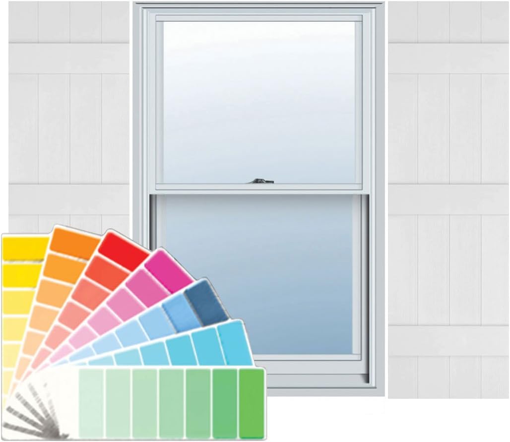 Mid America J41472030 Custom Four Joined (3, Board-n-Batten Shutter (Per Pair), 14"W x 72"H, Paintable