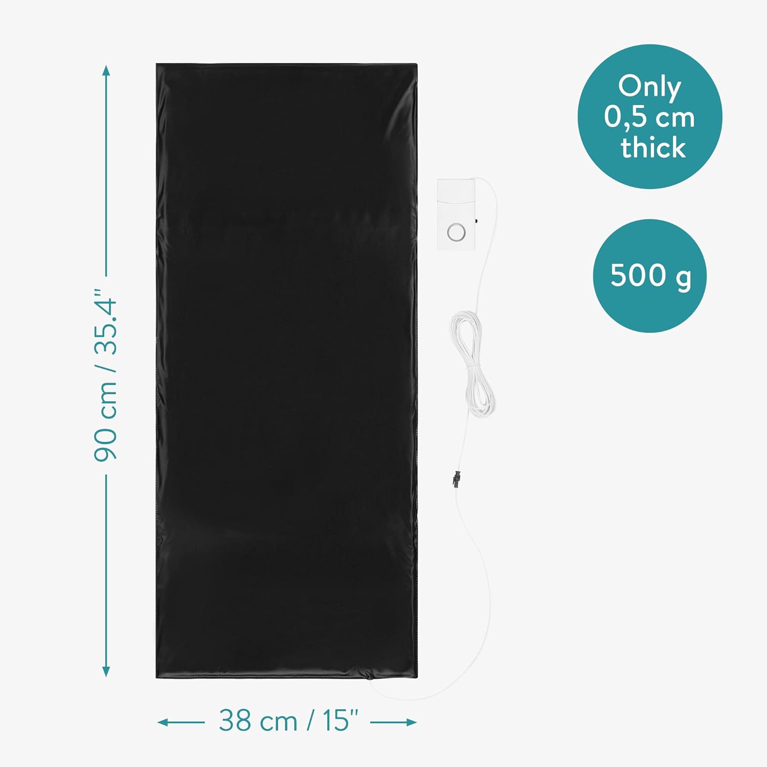 Navaris Pressure Mat Alarm and Doorbell - Mat with Connecting Cable and Alarm Bell - Security Mat, Use Indoors Or Outside, 35.4" x 15"