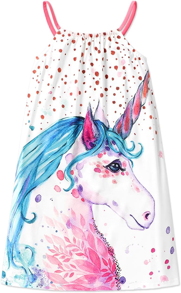 PATPAT Girl Summer Cami Dress Sleeveless Tank Floral Casual Spaghetti Strap Cool Beach Sundress