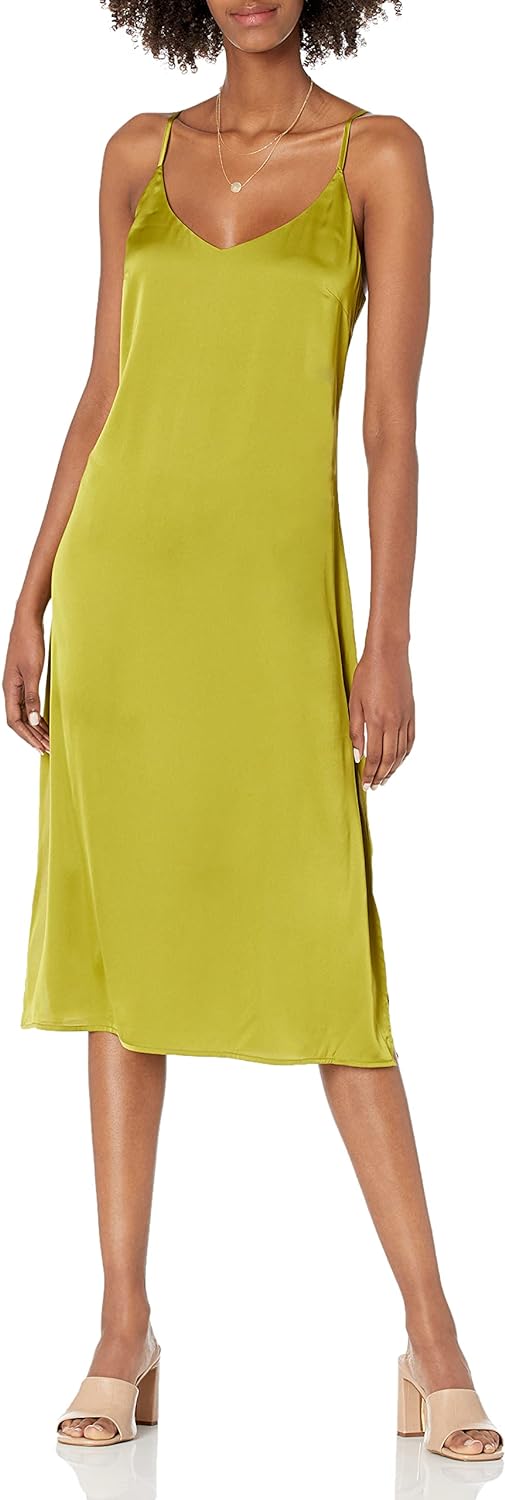 The Drop Women's Ana Silky V-Neck Midi Slip Dress