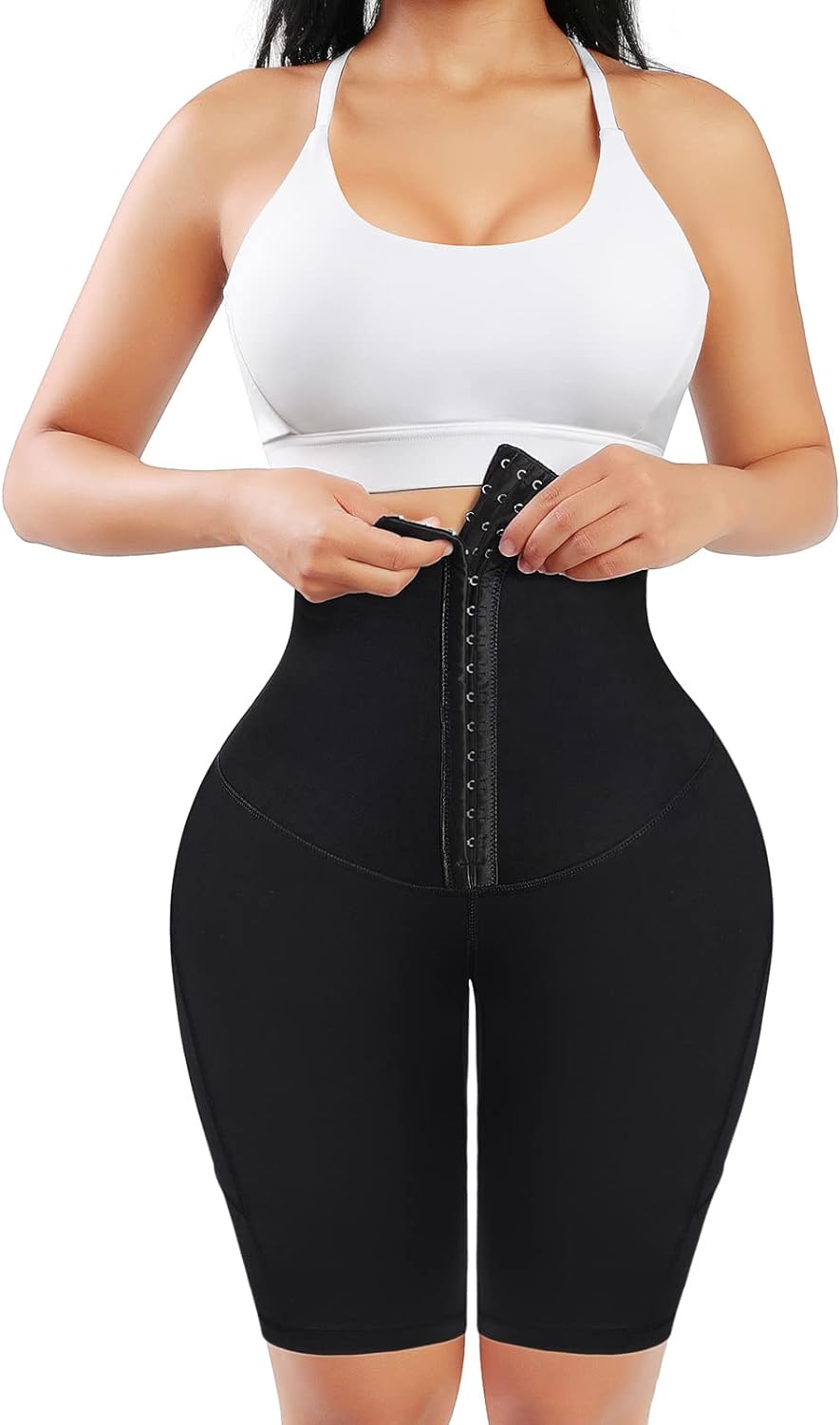 FeelinGirl Shapewear for Women Tummy Control Waist Trainer Short Body Shaper Thigh Slimmer Butt Lifting with Pocket
