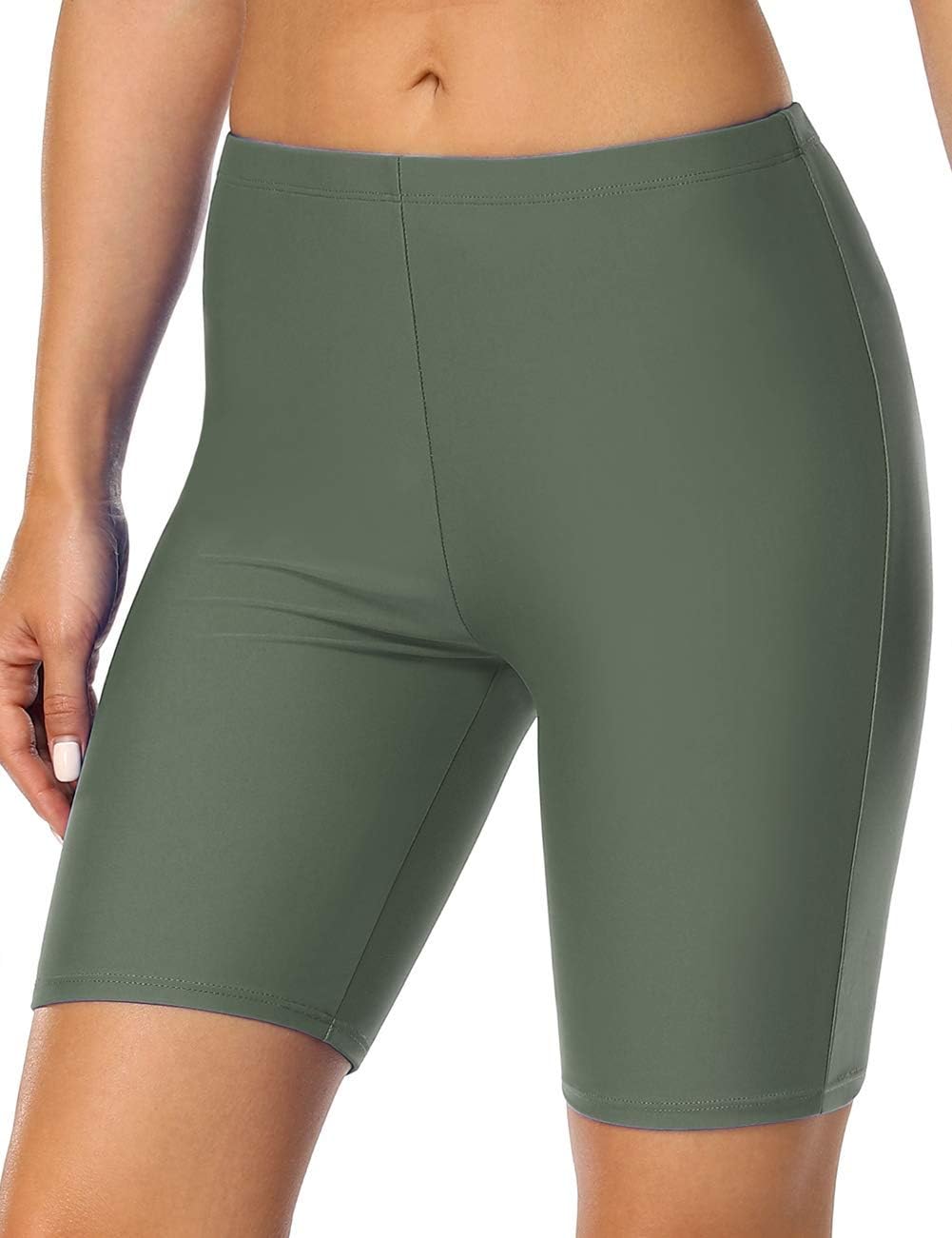 Hilor Women's Swim Shorts UV Long Bike Shorts Rash Guard Swim Bottom Active Sport Surf Shorts