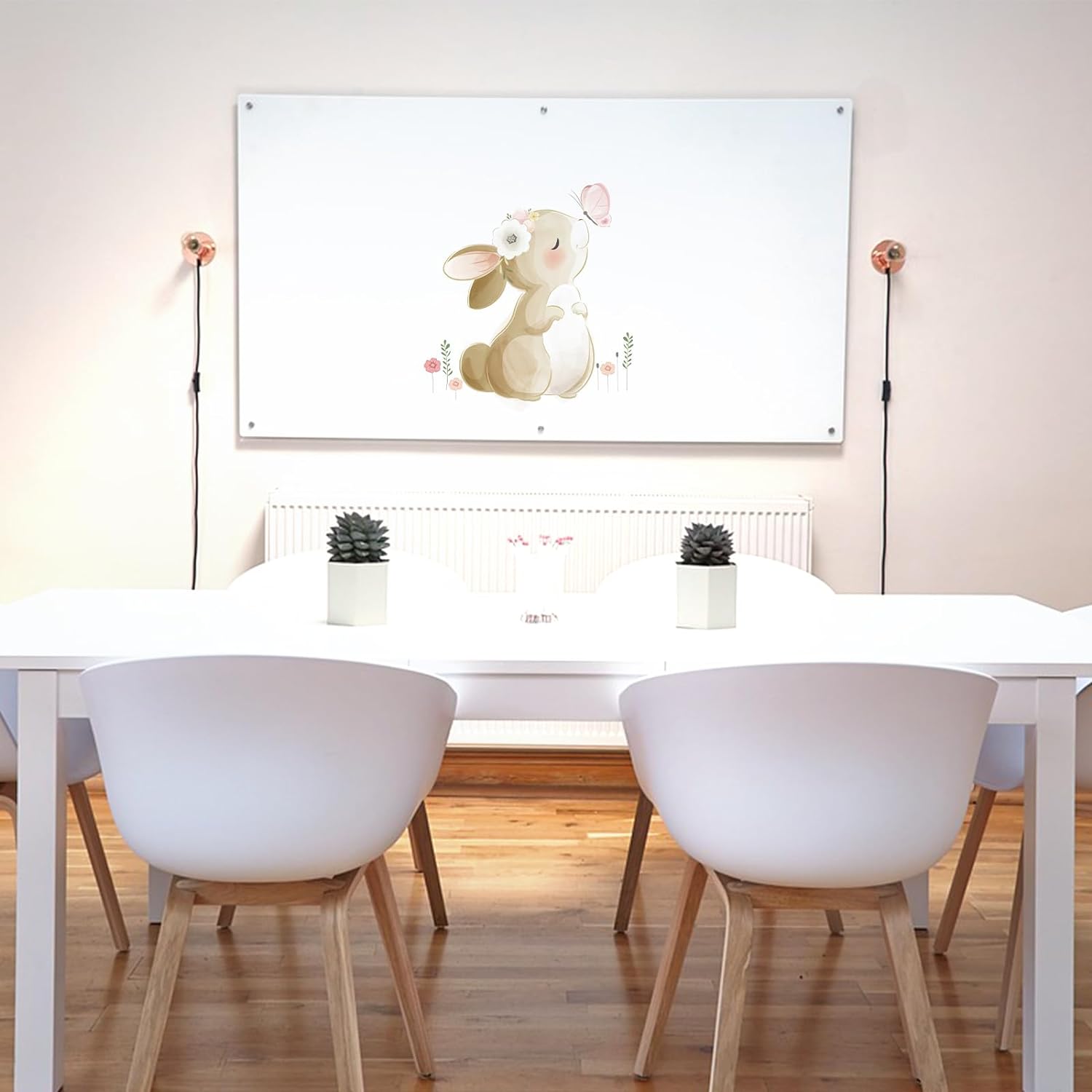 HomeSoGood Cute Cartoon Bunny Wall Sticker,Rabbit Kiss Butterfly Shape Wall Decals, Wall Decor for Bedroom Living Room Background