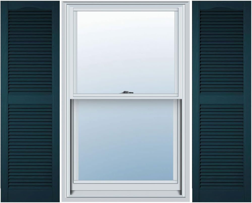 14.5"W x 26"H Builders Edge Shutters (Per Pair), 166 - Midnight Blue