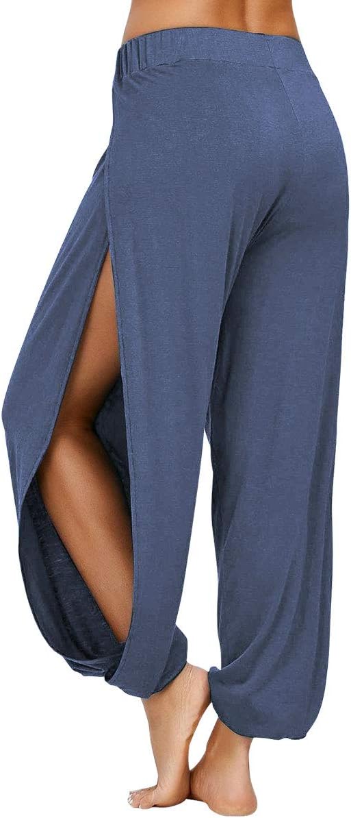 PACBREEZE Women's Yoga Harem Pants Side Slit Joggers Active Workout Sweatpants Beach Cover-up Pants