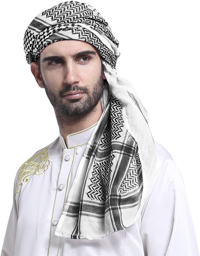Men Shemagh Arab Kafiya Keffiyeh Middle East Head Scarf Arabic Muslim Head Wrap