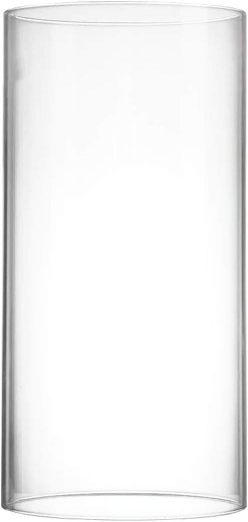 CYS EXCEL 2 PCS (H:10" D:4.75") Open Ended Glass Hurricane Candleholder Tube Shade | Multiple Size Choices Open Flame Candle Chimney Tube Cover | Bottomless Cylinder