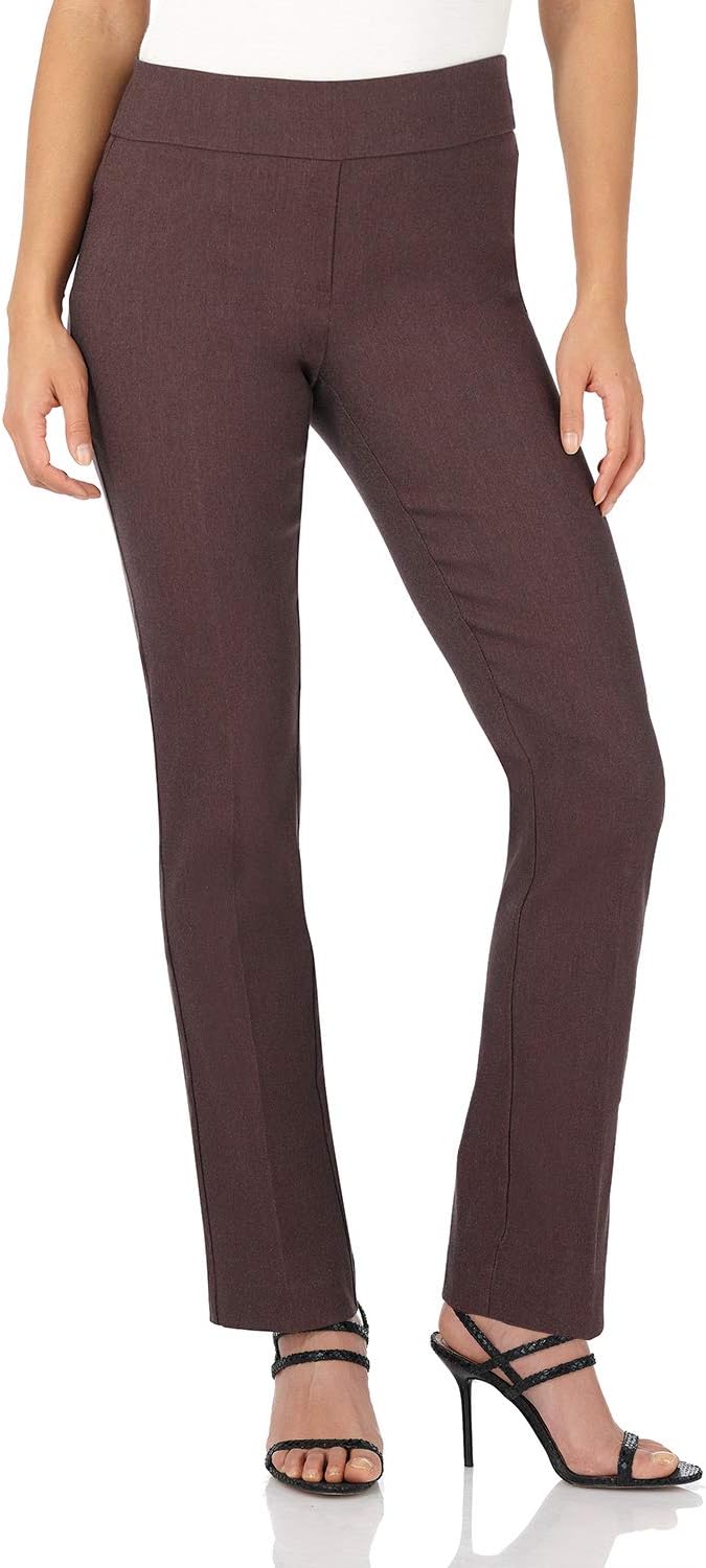 Rekucci Women's Ease Into Comfort Straight Leg Pant with Tummy Control