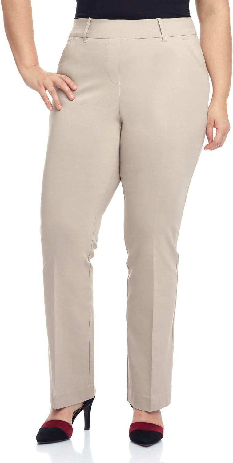Rekucci Curvy Woman Ease in to Comfort Fit Barely Bootcut Plus Size Pant