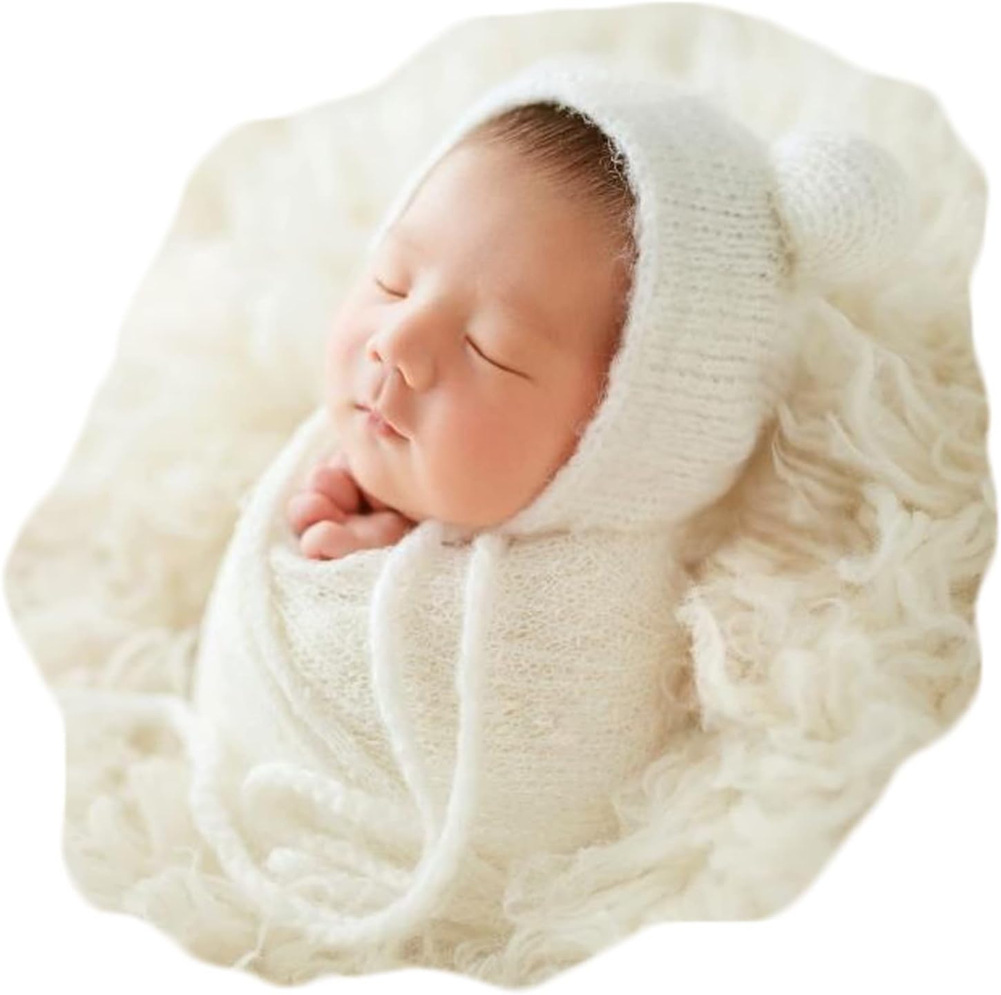 Zeroest Baby Photography Props Wrap Hat Newborn Photo Shoot Outfits Infant Photos Hats Blanket Set (Blue)