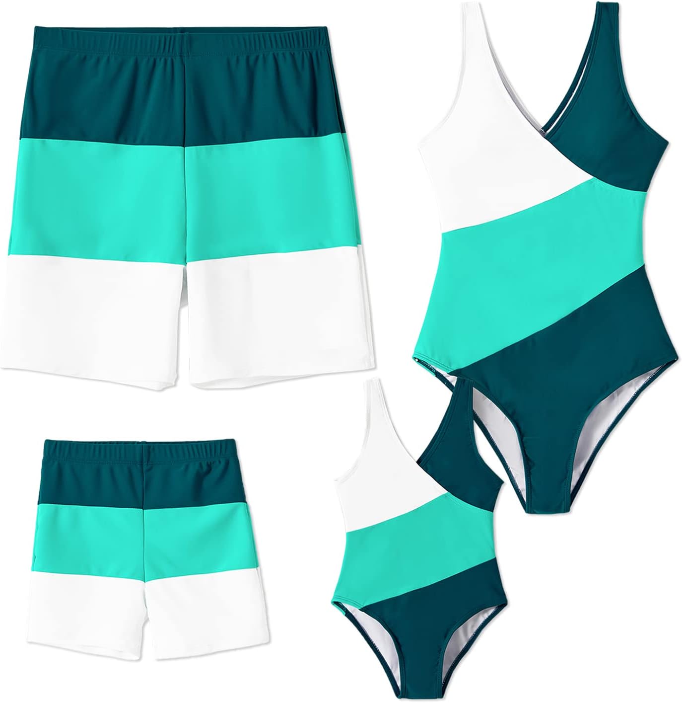 PATPAT Family Matching Swimsuit Waist Cutout Bathing Suits for Women One Shoulder One Piece Swimsuit