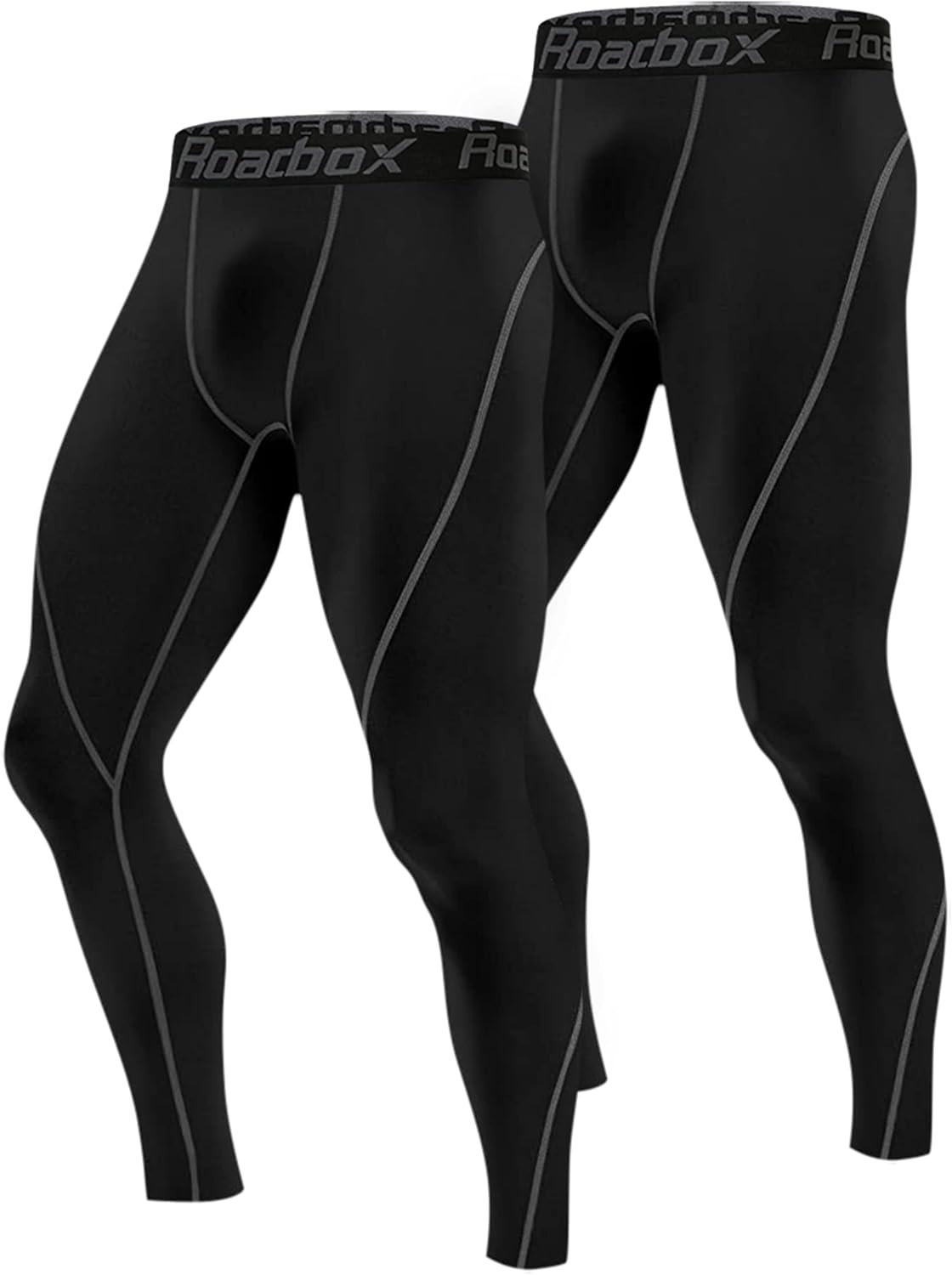 Roadbox Men's compression trousers, long running trousers, for sports, training, fitness, cycling, yoga, hiking, basketball