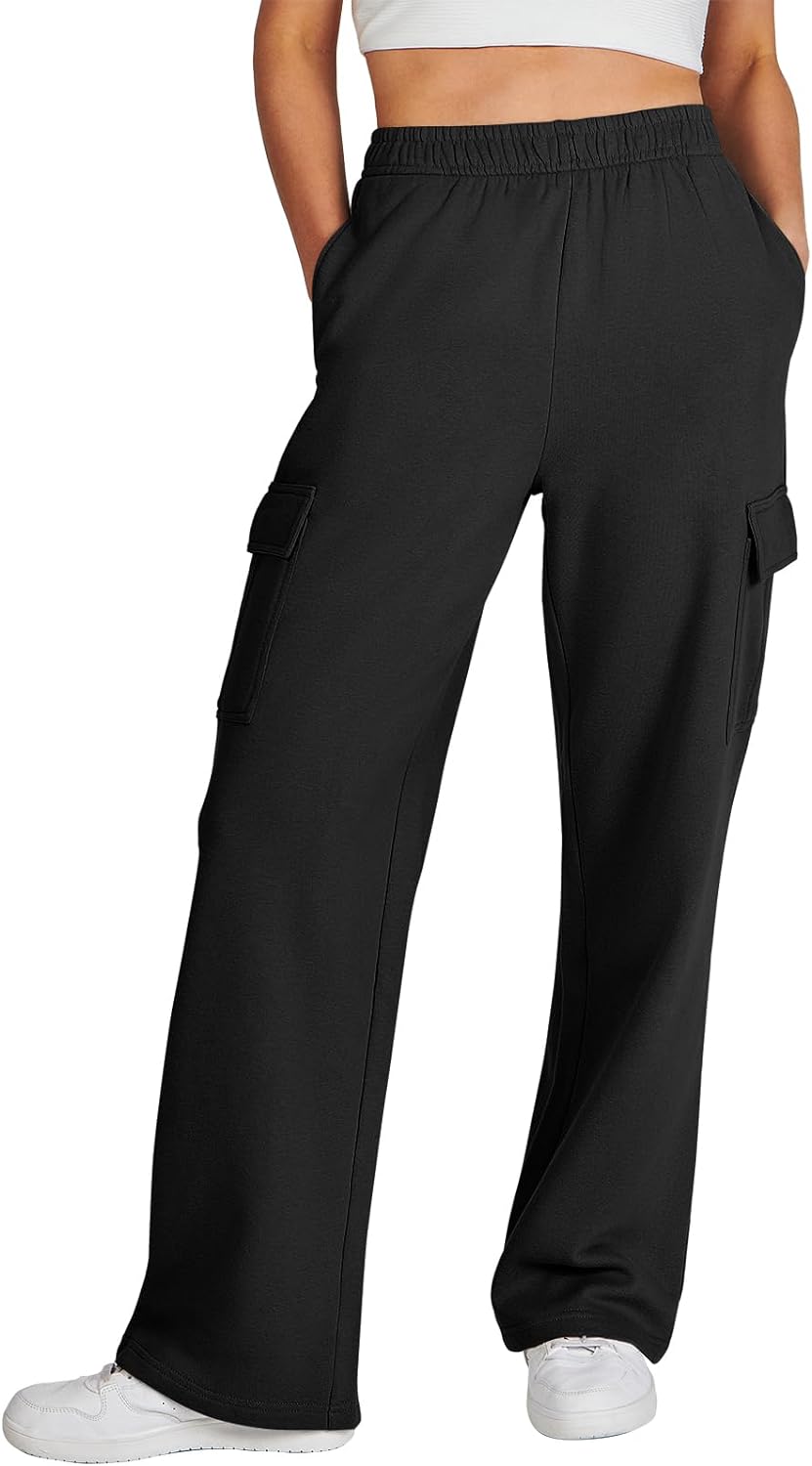 ANRABESS Womens Cargo Sweatpants Casual Baggy Fleece High Waisted Athletic Lounge Pants