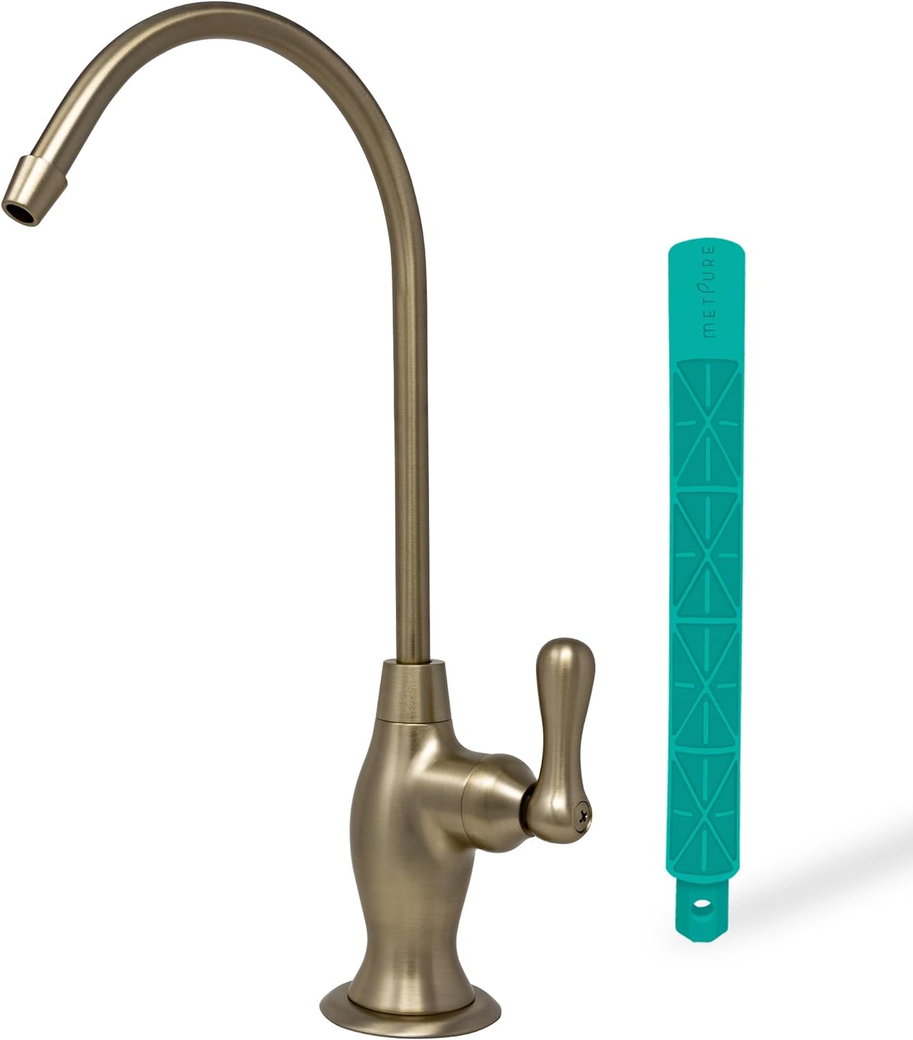 Metpure Vase Style Reverse Osmosis Drinking Water Non Air Gap RO Faucet Filtration System Water Dispenser Spout (Champagne Gold) with Drinking Water Faucet Wrench RO-FW148