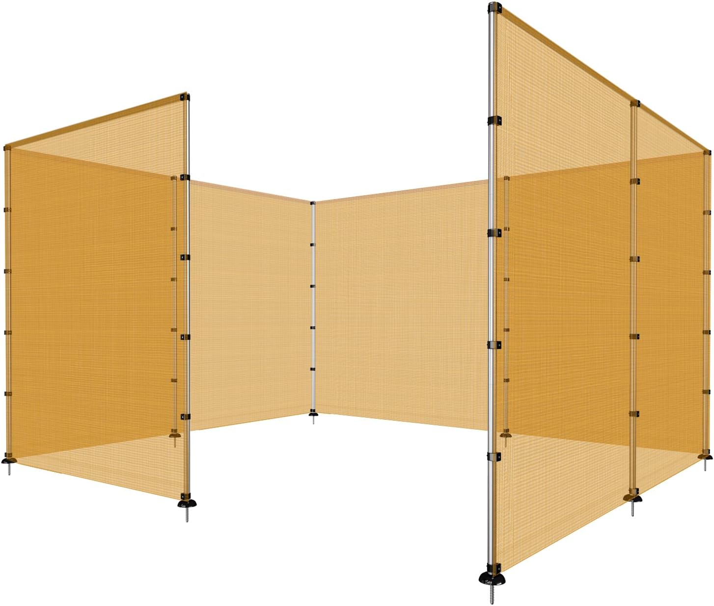 PATIO Outdoor Fence with Mesh Fabric Poles for Inground Pools Safety Dog Chicken Animal Temporary Fence Barrier Fencing for Deck Backyard Yard Cement Concrete Mount 6'x10' Orange