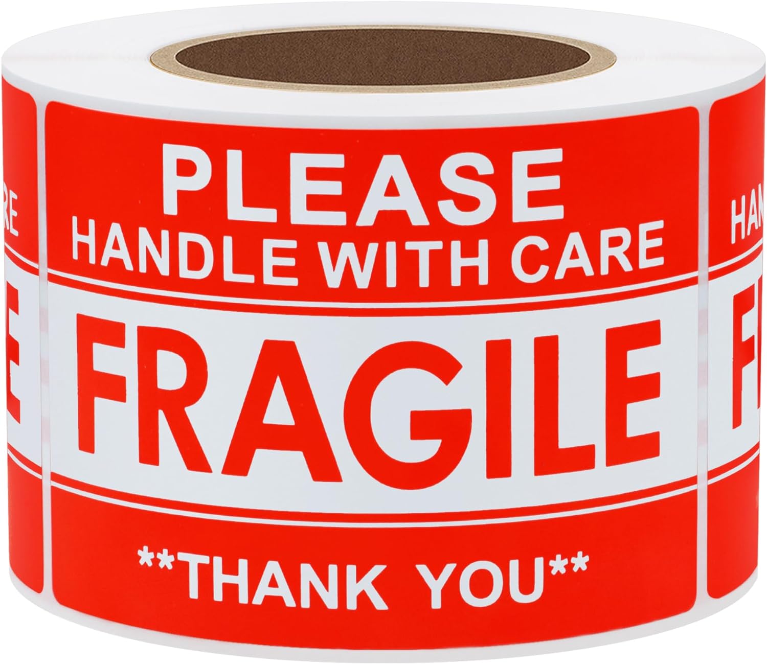 Hybsk Please Handle with Care Fragile Stickers Warning Labels for Shipping Packing Thank You Total 500 Labels Per Roll (1x3 Inch)