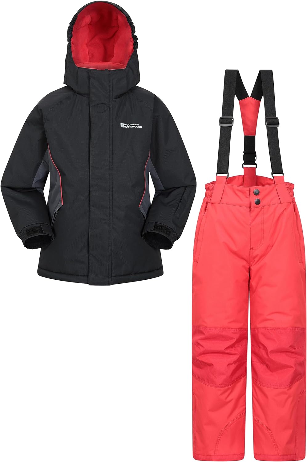 Mountain Warehouse Kids Snow Resistant Ski Jacket and Pants Set - Front Pockets, Fleece Lined, Integrated Inner Dress - Snowboarding Winter