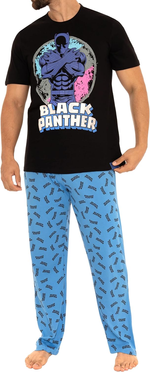Marvel Mens Pajamas Black Panther