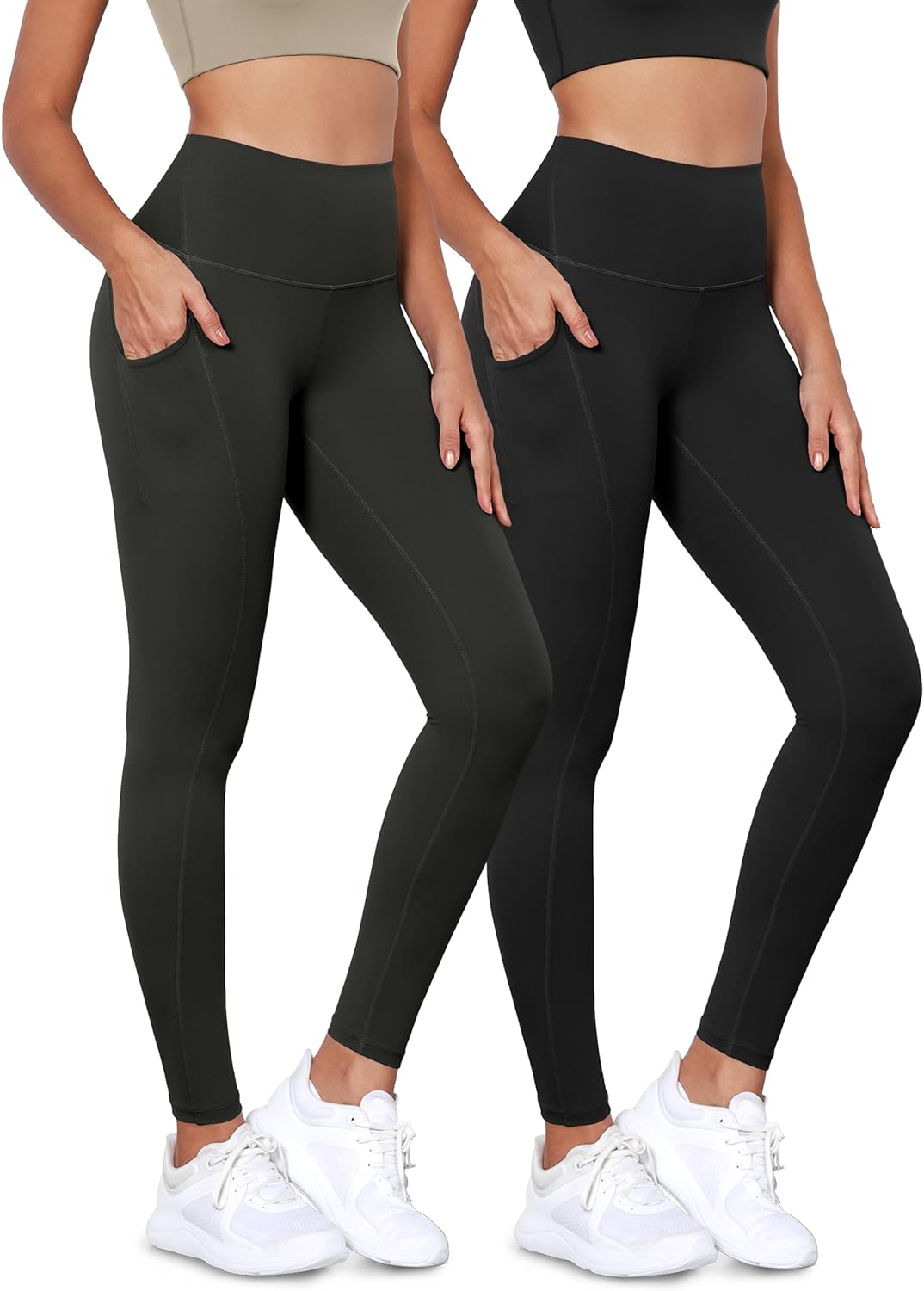 ODODOS ODLEX 2-Pack 7/8 Workout Leggings for Women High Waist Tummy Control Running Athletic Capris Leggings