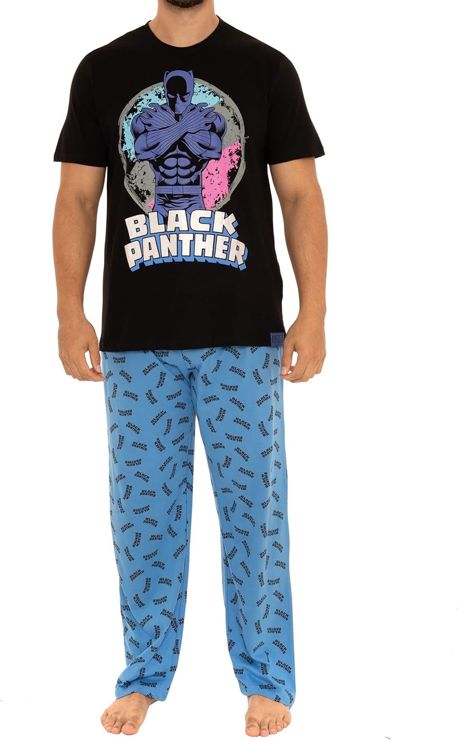 Marvel Mens Pajamas Black Panther