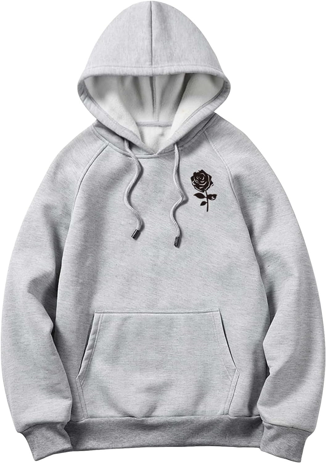 Floerns Men's Graphic Print Long Sleeve Drawstring Hoodie Pullover Sweatshirt