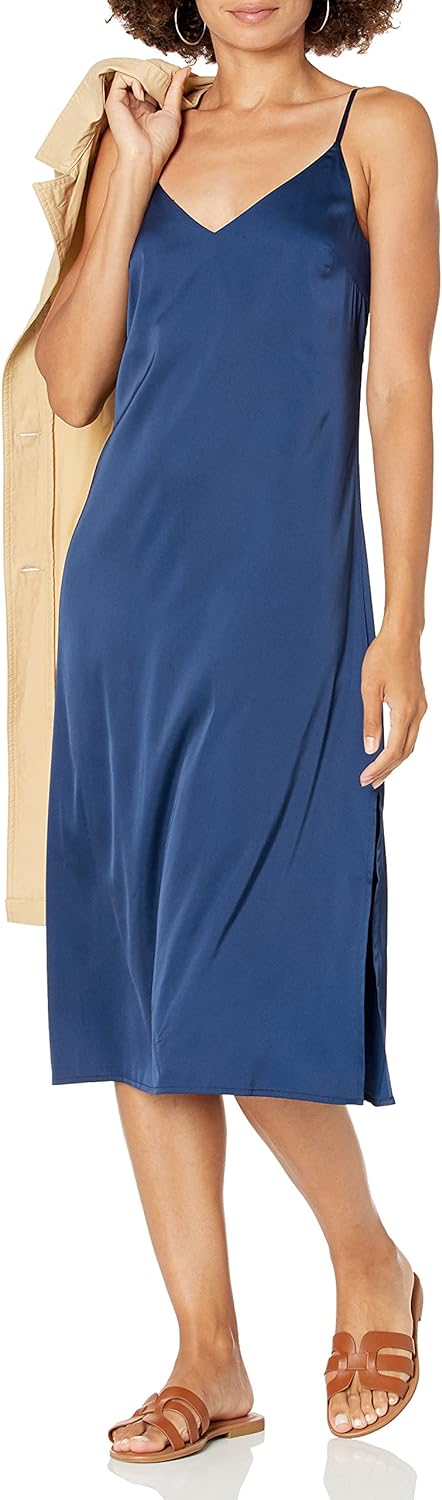 The Drop Women's Ana Silky V-Neck Midi Slip Dress