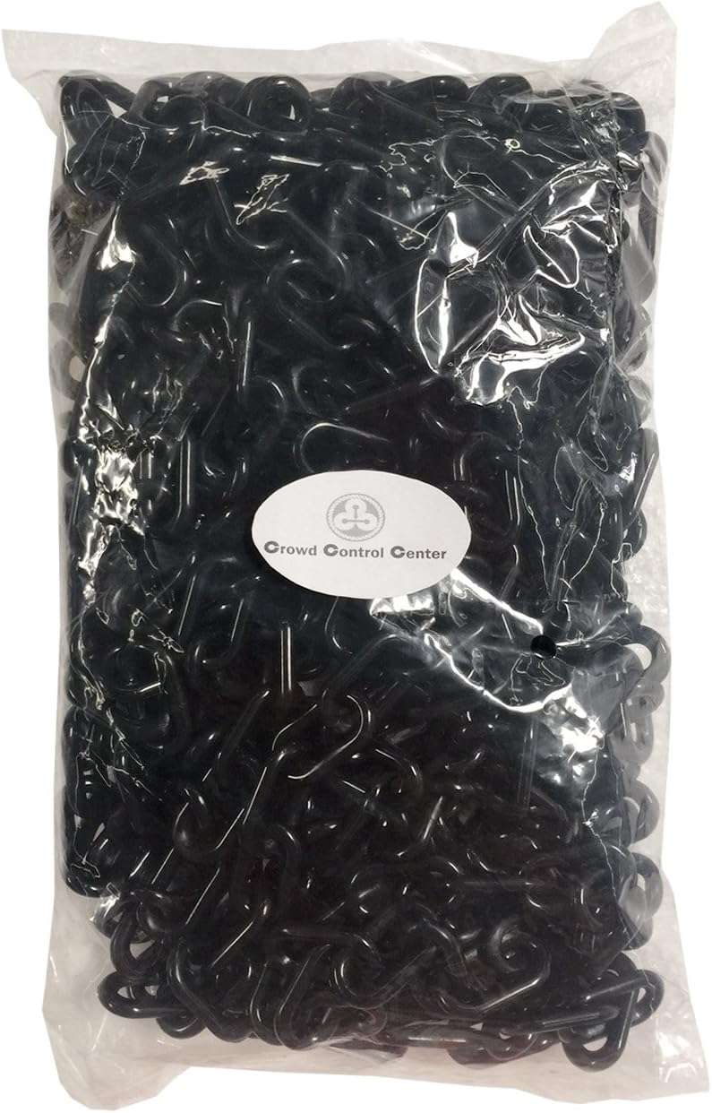 Plastic Decorative Safety Security Chain, Crowd Control Center (50', Black)